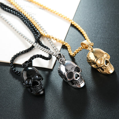 Halloween Skull Necklace Personality Punk Necklace Men Fashion Titanium Steel Accessories