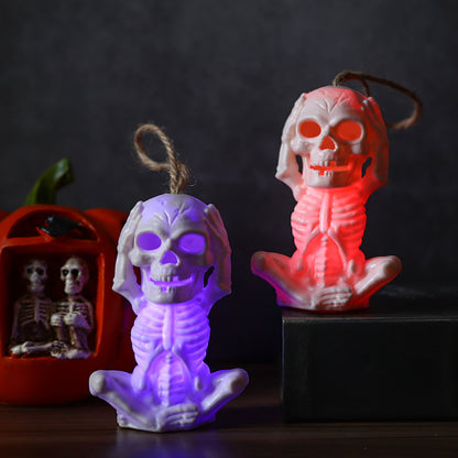 Halloween Skull Light LED Electronic Ghost Head Light Horror Decoration