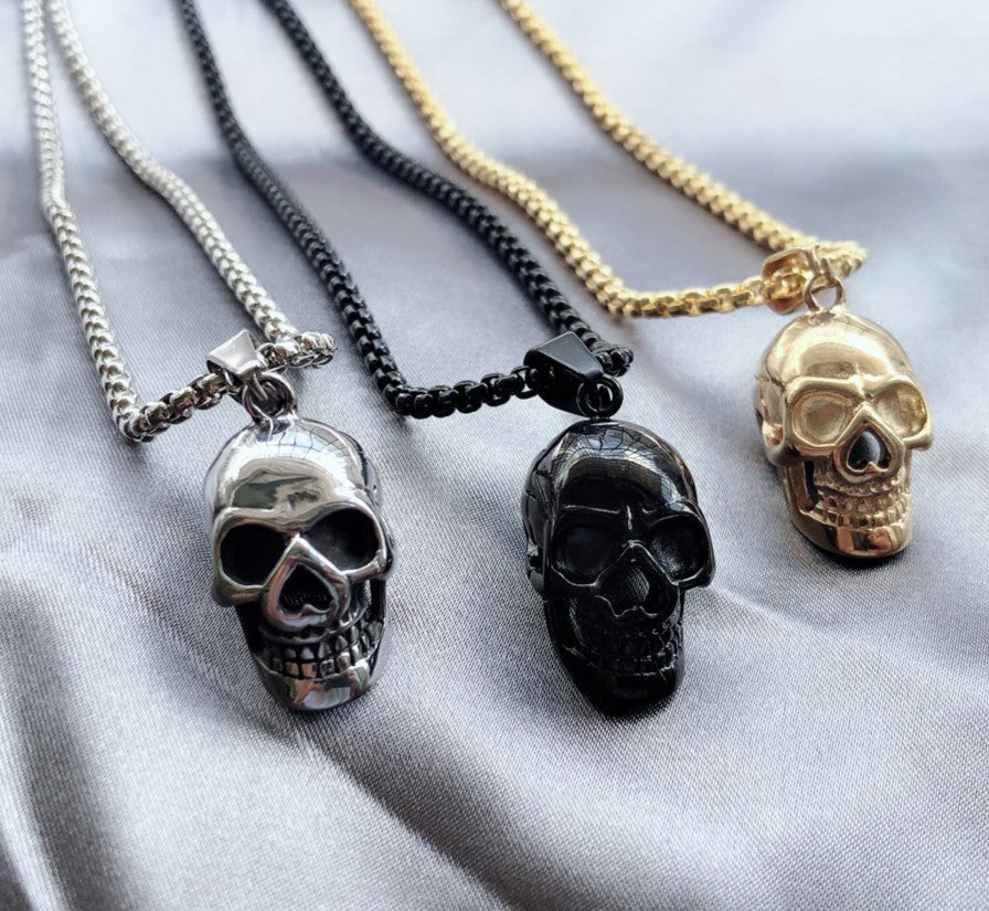 Halloween Skull Necklace Personality Punk Necklace Men Fashion Titanium Steel Accessories