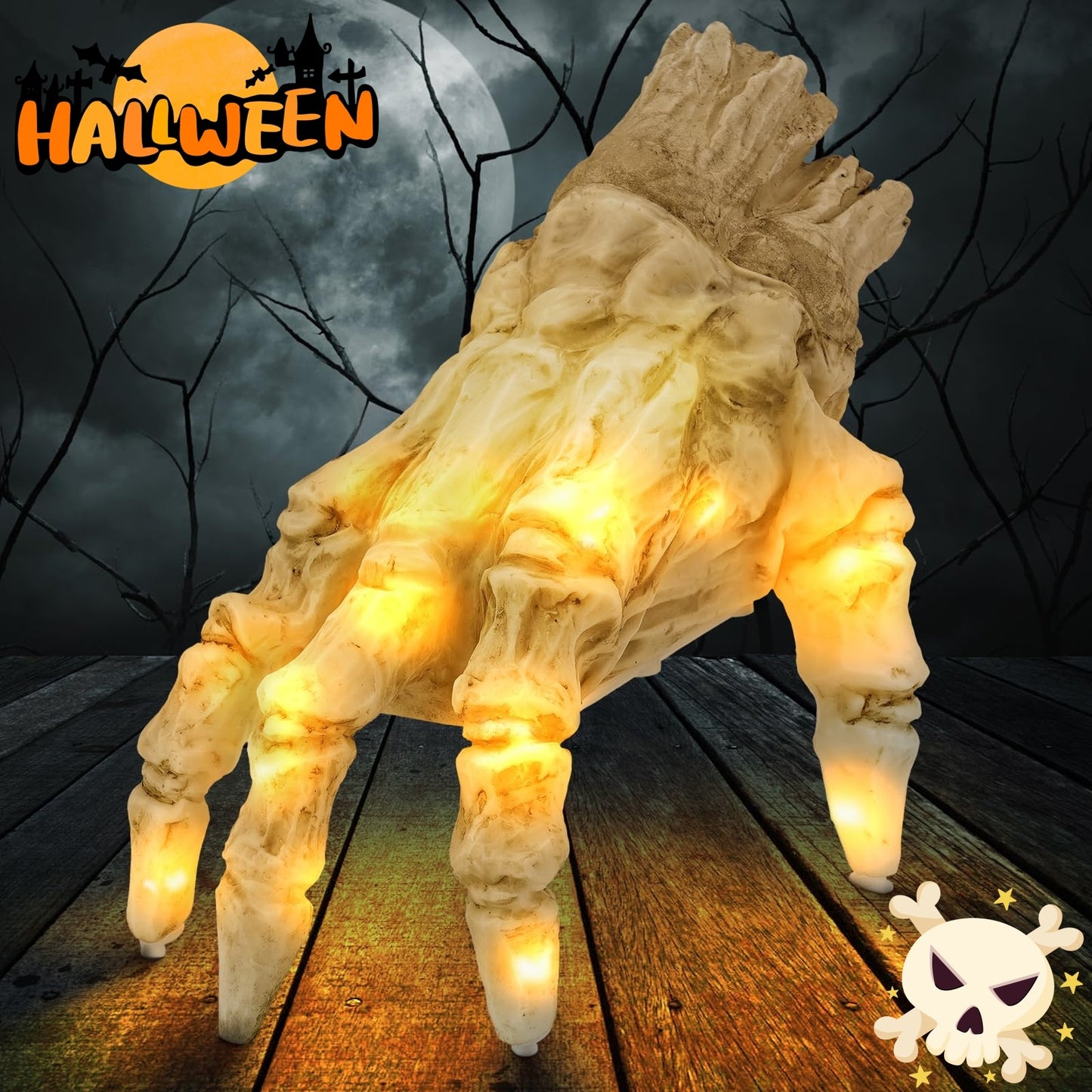 Halloween Electric Luminous Crawling Hand Animated Decoration Induction Luminous Decoration Zombie Hand With Spooky Sound