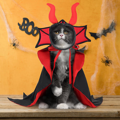 Halloween Pet Vampire Cloak Hat Holiday Suit